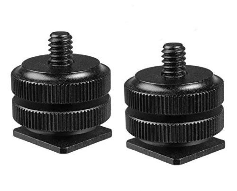 (2 Packs) Fotasy Hot Shoe to 1/4 Adapter, Camera Hot Shoe